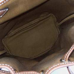 Celine Black Brown Coated Canvas Polco mini backpack