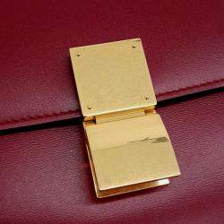 Celine Red Leather Classic Box Medium Bag