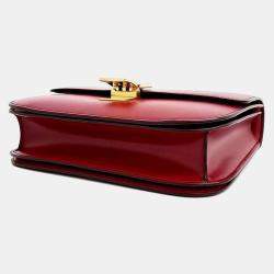 Celine Red Leather Classic Box Medium Bag