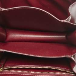 Celine Burgundy Leather Small Classic Box Flap Bag