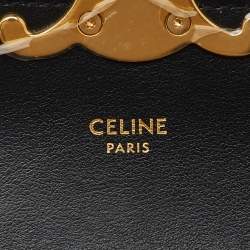 Celine Black Leather Mini Triomphe Shoulder Bag