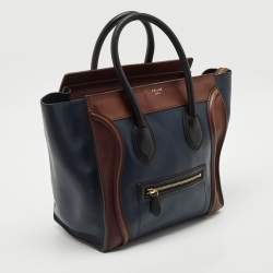 Celine Tricolor Leather Mini Luggage Tote
