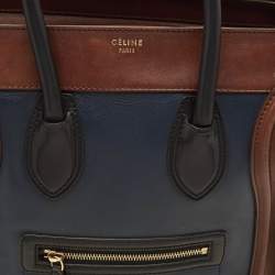 Celine Tricolor Leather Mini Luggage Tote