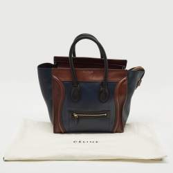 Celine Tricolor Leather Mini Luggage Tote