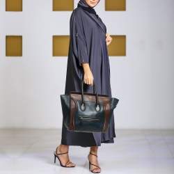 Celine Tricolor Leather Mini Luggage Tote