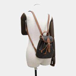 Celine Triomphe Falco Backpack Tan Pvc Coated Canvas Leather Size Mini