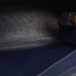 Celine Navy Blue Leather Nano Luggage Tote