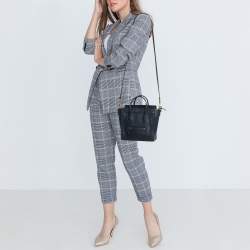 Celine Navy Blue Leather Nano Luggage Tote