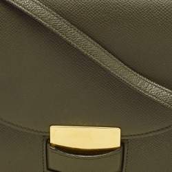 Celine Olive Green Leather Small Trotteur Crossbody Bag