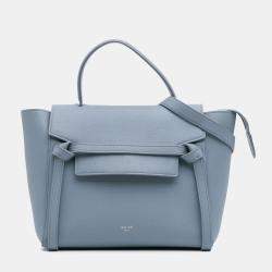 Celine Blue Micro Grained Calfskin Belt Bag
