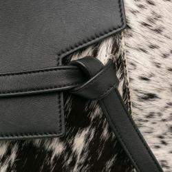 Celine Black White Limited Edition Mini Pony Hair and Calfskin Belt Bag