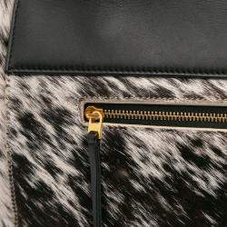 Celine Black White Limited Edition Mini Pony Hair and Calfskin Belt Bag