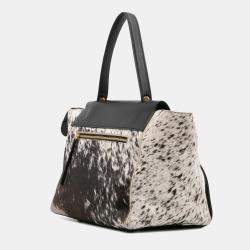 Celine Black White Limited Edition Mini Pony Hair and Calfskin Belt Bag