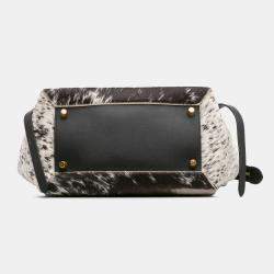 Celine Black White Limited Edition Mini Pony Hair and Calfskin Belt Bag