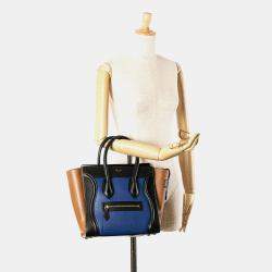 Celine Multicolor Micro Tricolor Leather Luggage Tote Bag