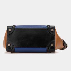 Celine Multicolor Micro Tricolor Leather Luggage Tote Bag