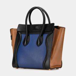 Celine Multicolor Micro Tricolor Leather Luggage Tote Bag