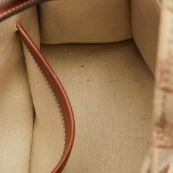 Pre Owned Celine Beige Triomphe Canvas and Leather Small Cabas Thais Tote