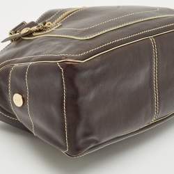 Celine Choco Brown Leather Boogie Satchel