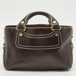 Celine Choco Brown Leather Boogie Satchel