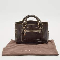 Celine Choco Brown Leather Boogie Satchel