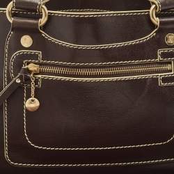 Celine Choco Brown Leather Boogie Satchel