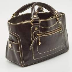 Celine Choco Brown Leather Boogie Satchel