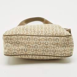 Celine Olive Green Macadam Canvas and Leather Mini Zip Hobo
