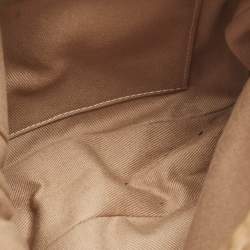 Celine Olive Green Macadam Canvas and Leather Mini Zip Hobo