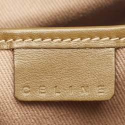 Celine Olive Green Macadam Canvas and Leather Mini Zip Hobo