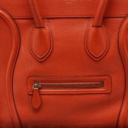 Celine Orange Leather Mini Luggage Tote