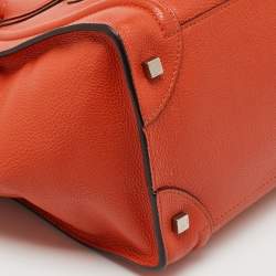 Celine Orange Leather Mini Luggage Tote