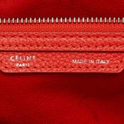 Celine Orange Leather Mini Luggage Tote