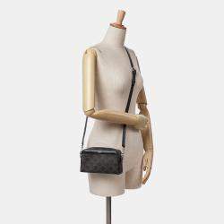Celine Brown Coated Canvas Mini Triomphe Camera Bag