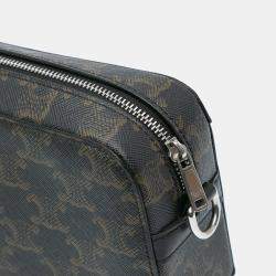 Celine Brown Coated Canvas Mini Triomphe Camera Bag