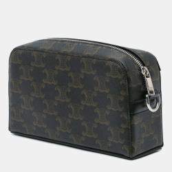 Celine Brown Coated Canvas Mini Triomphe Camera Bag