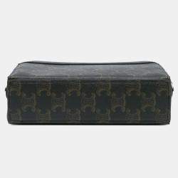 Celine Brown Coated Canvas Mini Triomphe Camera Bag