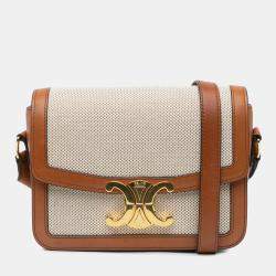 Celine Brown Canvas Teen Triomphe Crossbody