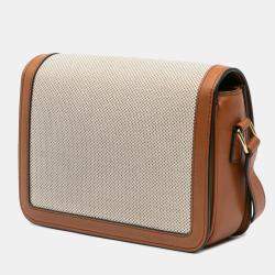 Celine Brown Canvas Teen Triomphe Crossbody