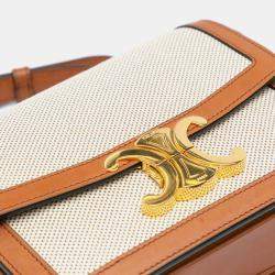 Celine Brown Canvas Teen Triomphe Crossbody