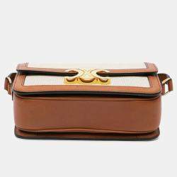 Celine Brown Canvas Teen Triomphe Crossbody
