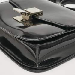 Celine Black Patent Leather Medium Classic Box Shoulder Bag