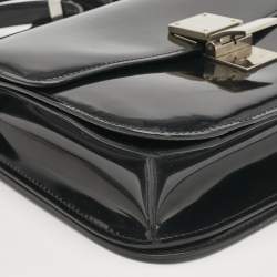 Celine Black Patent Leather Medium Classic Box Shoulder Bag