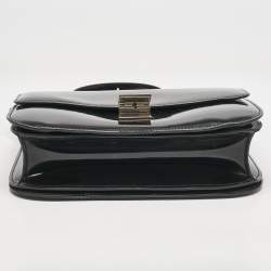 Celine Black Patent Leather Medium Classic Box Shoulder Bag