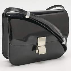 Celine Black Patent Leather Medium Classic Box Shoulder Bag