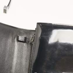 Celine Black Patent Leather Medium Classic Box Shoulder Bag