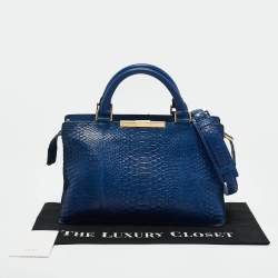 Celine Blue Python Frame Satchel