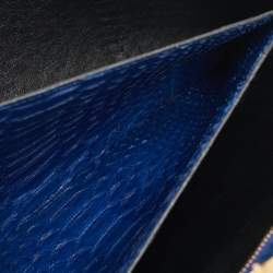 Celine Blue Python Frame Satchel