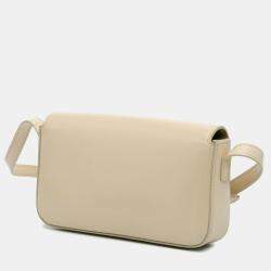 Celine Beige Calfskin Triomphe Shiny  Claude Shoulder Bag