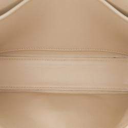 Celine Beige Calfskin Triomphe Shiny  Claude Shoulder Bag